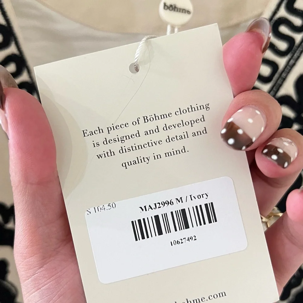 Bohme Beige Bomber Jacket with Black Embroidery - Picture 6 of 8